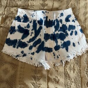Show Me Your MuMu Blue and White High Waist Shorts